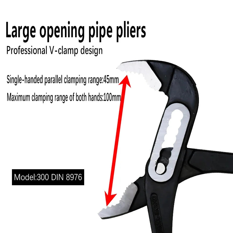 Heavy Duty Quick Pipe Wrench 8"/10"/12" Chrome Vanadium Adjustable Jaw Water Pipe Clamp Pliers Plumbing Repair Opening Kit