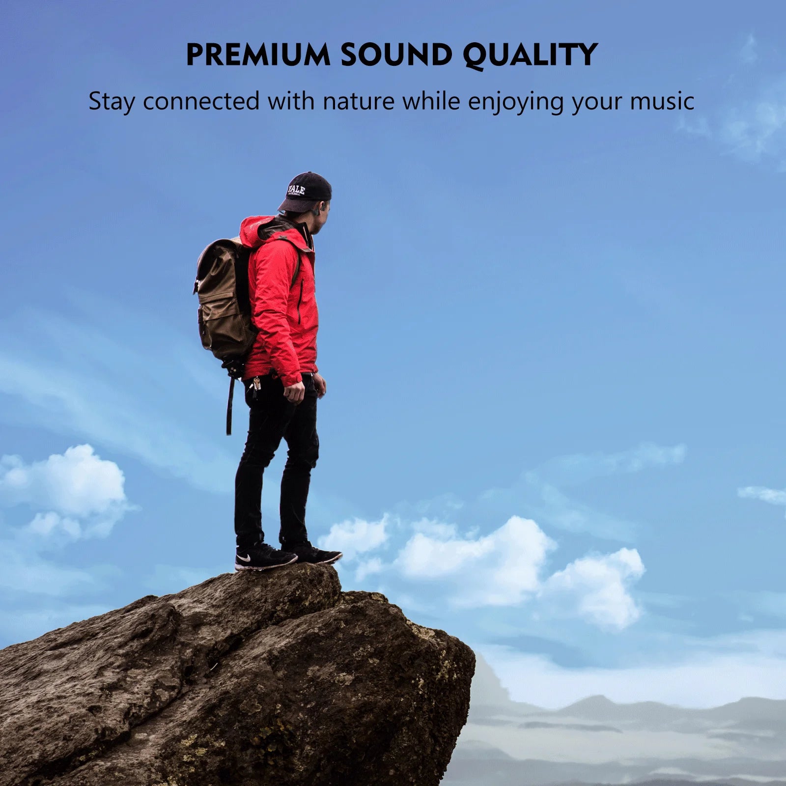 Bone Conduction Bluetooth Headphones BT5.3 with Dual Batteries Offer Ultra-Long Battery Life for Sports, Night Running and Cycli