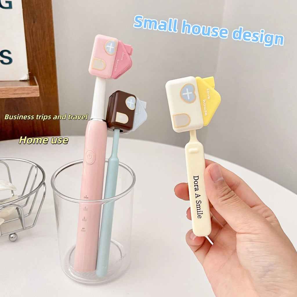 Cute House-Shaped Toothbrush Cover, Portable Dustproof Toothbrush Protector for Travel