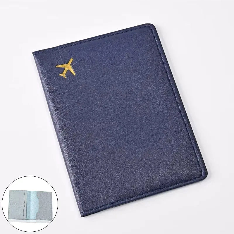 1pcs PU Leather Passport Cover Holder Women Men Passport Cover Flight Ticket Clip Multifunctional Passport Wallet Id Holder Case