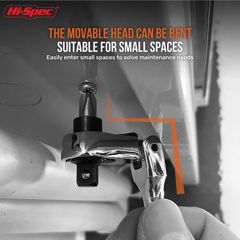 Hi-Spec 2-in-1 Mini Ratchet Wrench Movable Head Handle Double-Ended Socket Wrench Small Fly Torque Spanner Hand Repair Tools