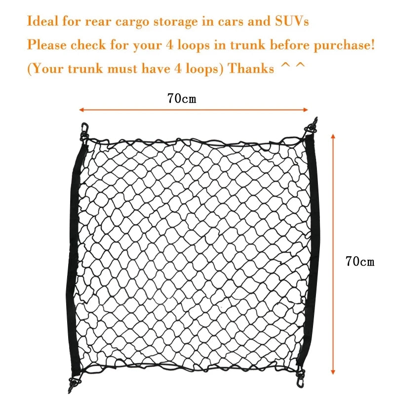 for KIA Sorento XM 2011~2014 Car Trunk Luggage Storage Cargo Organiser Hooks Nylon Elastic Mesh Net Plastic Car Accessories