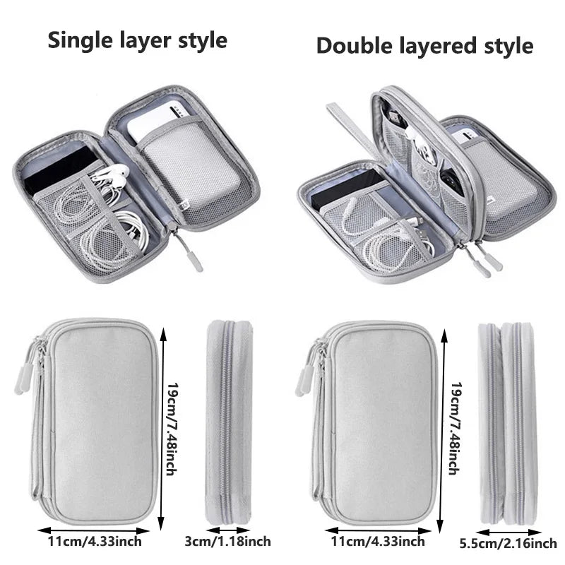 Multi-layer Digital Accessory Storage Bag Dust Proof Power Supply Hard Disk Protective Cover Power Bank Data Cable Storage Bag
