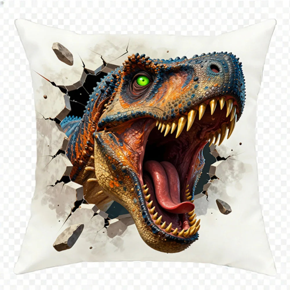 Dinosaur Print Double-sided Printed pillow cover Short plush Suitable living rooms bedrooms sofas throw cushion cover