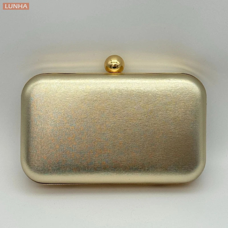 Evening Bags Vintage Metallic Box Bag Gold Silver Luxury Clutch Dinner Bag Hard Case Crossbody Purse for Party Wedding Gathering