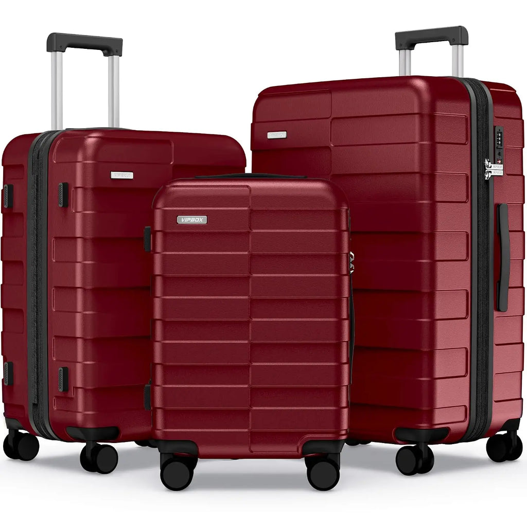 3 Piece 100% PC Expandable Hardside Carry On Luggage Set Ultra Durable Lightweight with 3-Years VIP Service, Customized