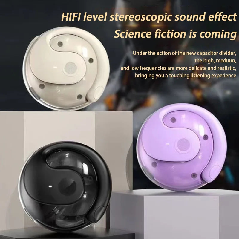 Wireless Bluetooth AI Real-time Language Translation Earphones 144 Languages Ear Hanging Headphone Translator For Business 2026