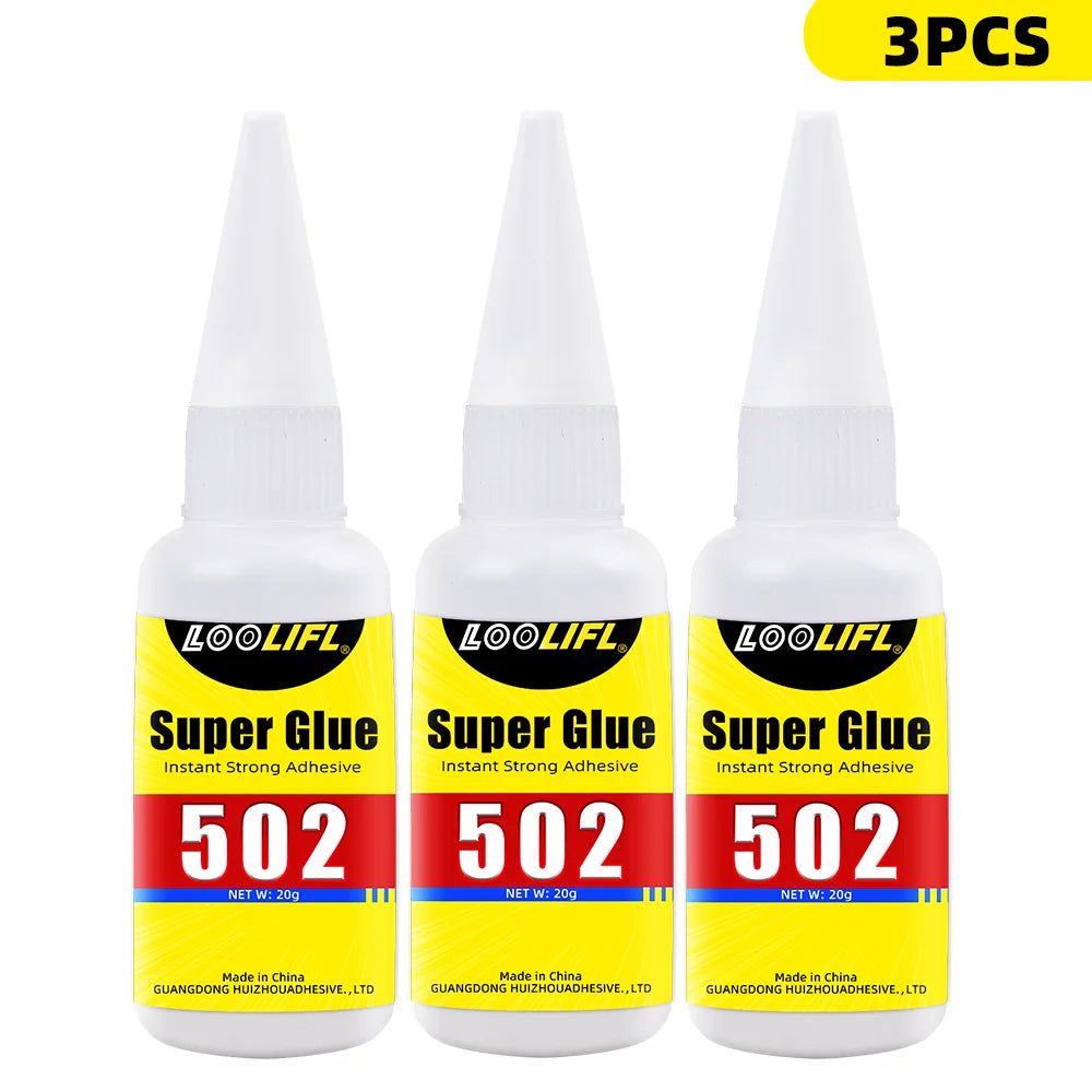 LOOLIFL 502 Glue 20g, Instant Strong Adhesive,High Strength,  Universal Super Glue for Metal, Plastic, Leather, Wood, Ceramics,