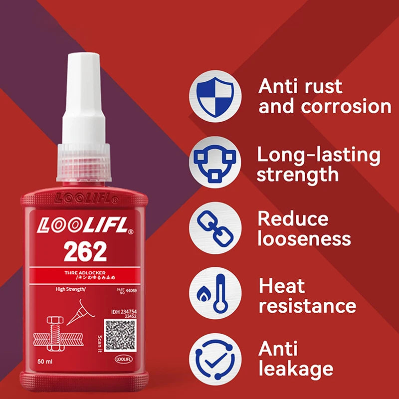 Loctite 262 Screw Lock Threadlocker Quickly Cured Thread Locking Agent Anaerobic Adhesive Corrosion-Resistant Anti-LooseningGlue