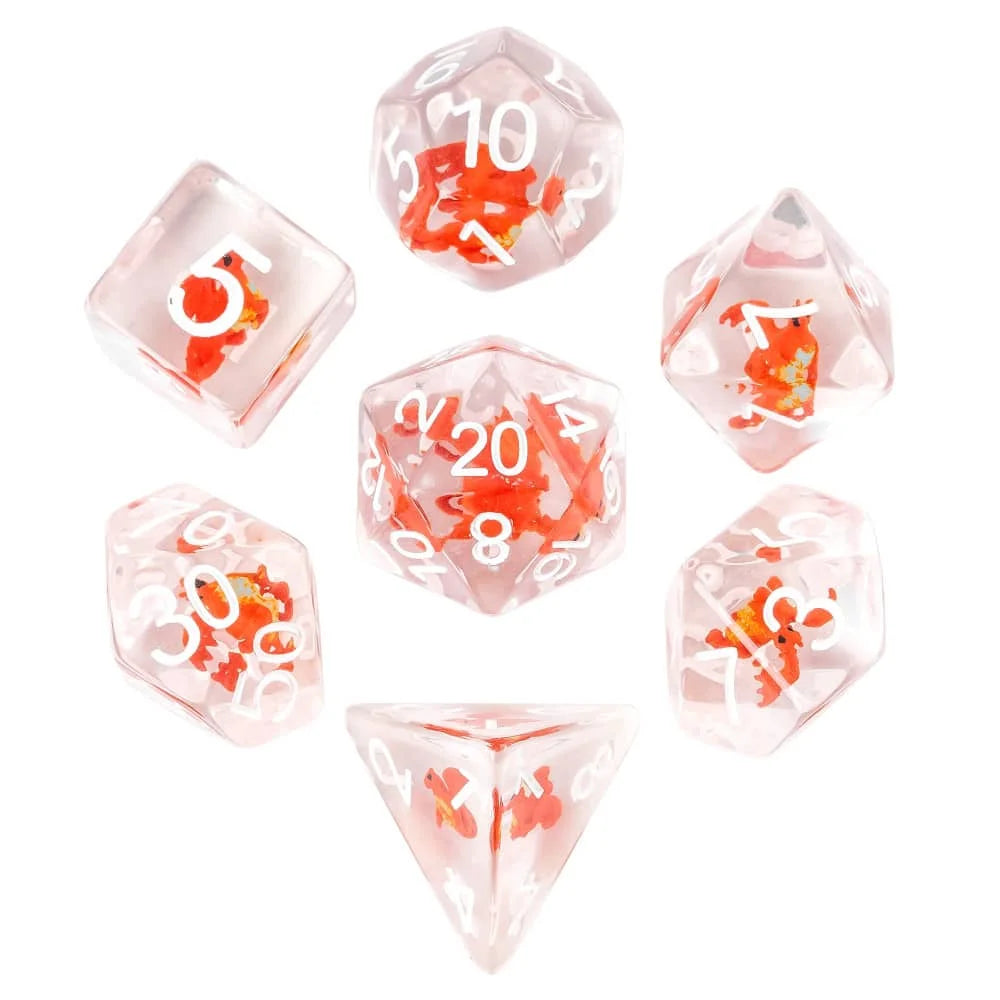Cusdie 7 SKULL DND Dices Transparent D4 D6 D8 D10 D% D12 D20 Polyhedral Dice Set for D&D Pathfinder Role Playing Board Games