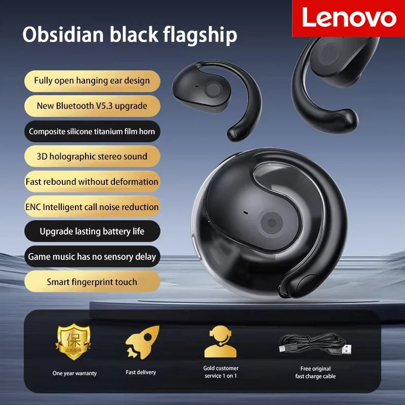 Lenovo T2 Earphones Wireless Bluetooth AI Earphones Realtime Language Translation 144 Languages Ear Hanging Headphone Translator