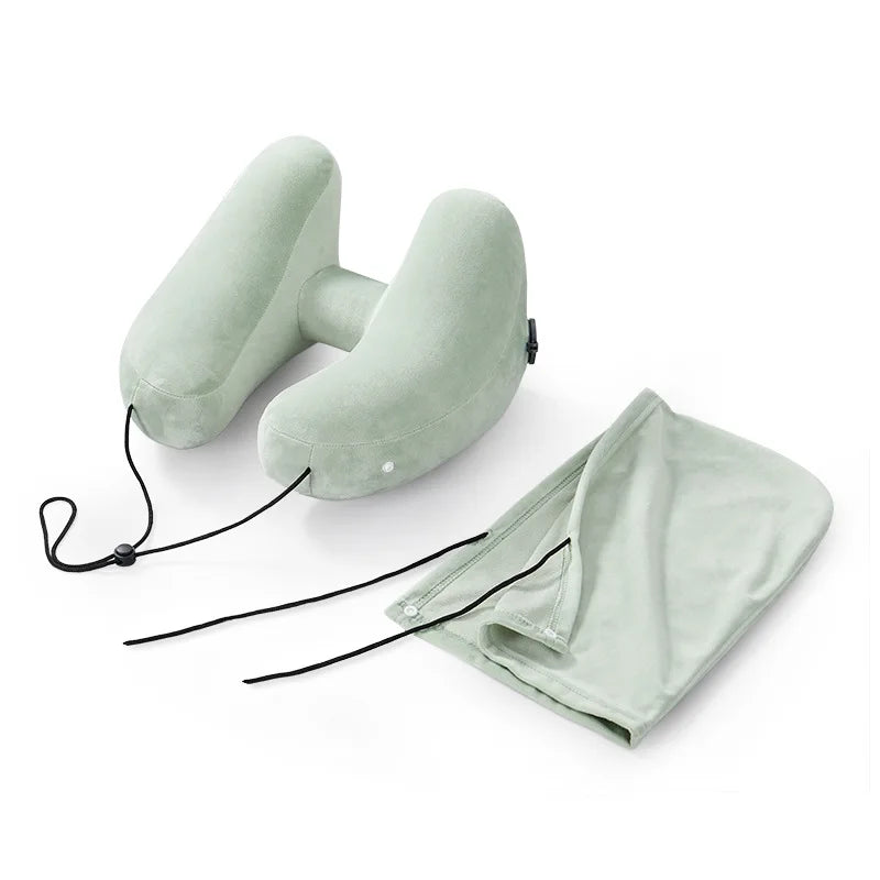 Neck Pillow Travel U-shaped Inflatable Pillow H Hooded Pillow Outdoor Car Long-distance Flight