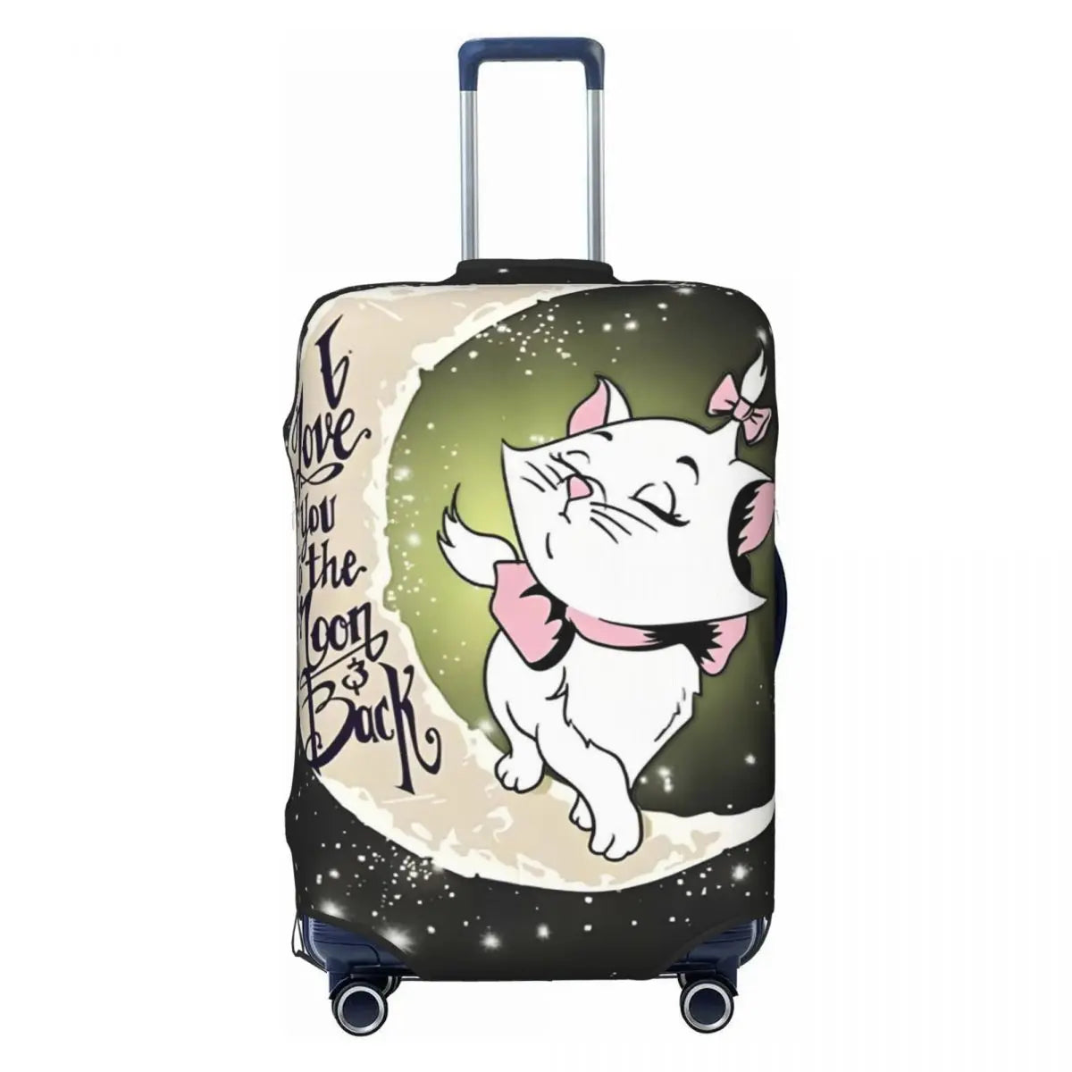 CustomM-Marie Cat Cartoon Travel Luggage Cover Elastic Suitcase Cover Protector Fit 18-32 Inch
