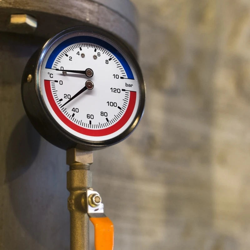 Thermo-manometer Boiler Temperature & Pressure Gauge 0-120 ℃ 0-10 Bar Mearsuring Range Fitting- for Floor Heating Drop