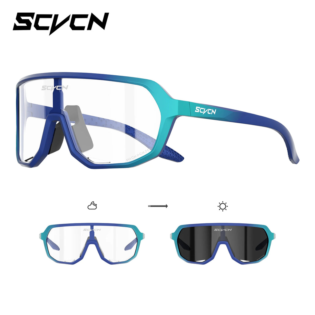 SCVCN HD UV400 Photochromic Hiking Sunglasses Outdoor Sports Stylish Cycling Glasses Running Rock Climbing Driving Sunglasses