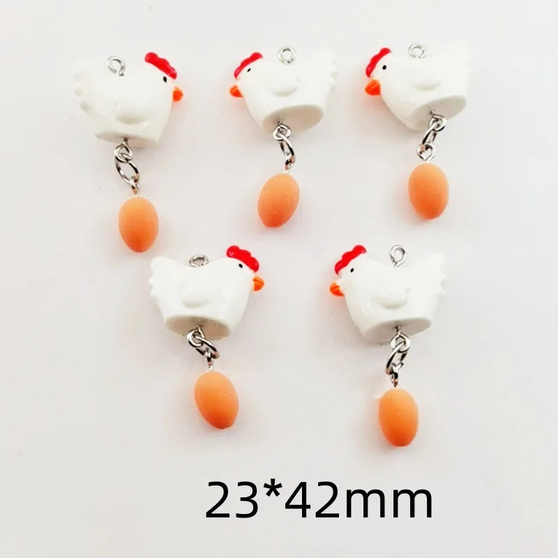 10pcs hot selling creative healing resin hen egg pendant DIY jewelry accessories jewelry making earrings necklace