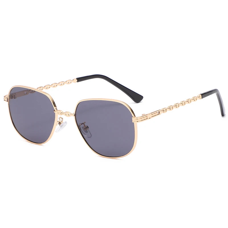 Hiking New Women Square Anti Light Glasses Vintage Alloy Frames Gradient Sun Glasses Retro Punk Metal Shades Oculos De Sol
