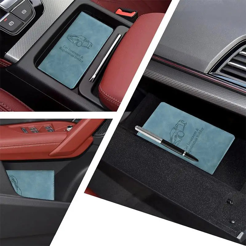 Car Registration And Insurance Holder,Car Document Holder For Cards License,Vehicle Glove Box Car Organizer For Documents, Cards