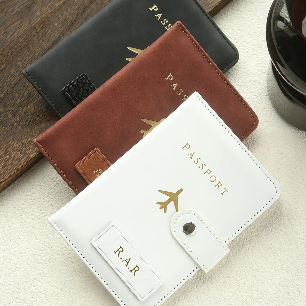 1PCS Personalized Name Passport Holder Custom Suede Passport Cover Texture Faux Leather Passport Bag Custom Travel Accessories