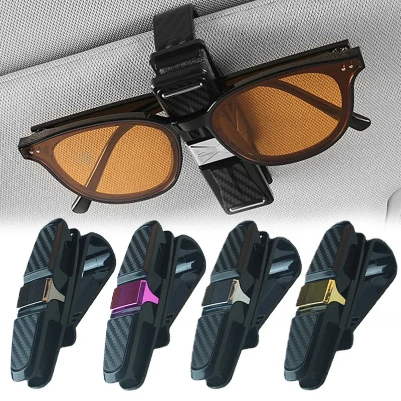 Car Glasses Case Universal Car Sun Visor Glasses Holder Sunglasses Clip Card Ticket Eyeglasses Holder Auto Interior Accessories