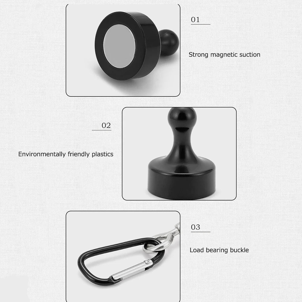 Hanging Carabiners Pulling Force Mini Magnetic Hooks Heavy Duty Multipurpose for Outdoor Hanging Camping Light