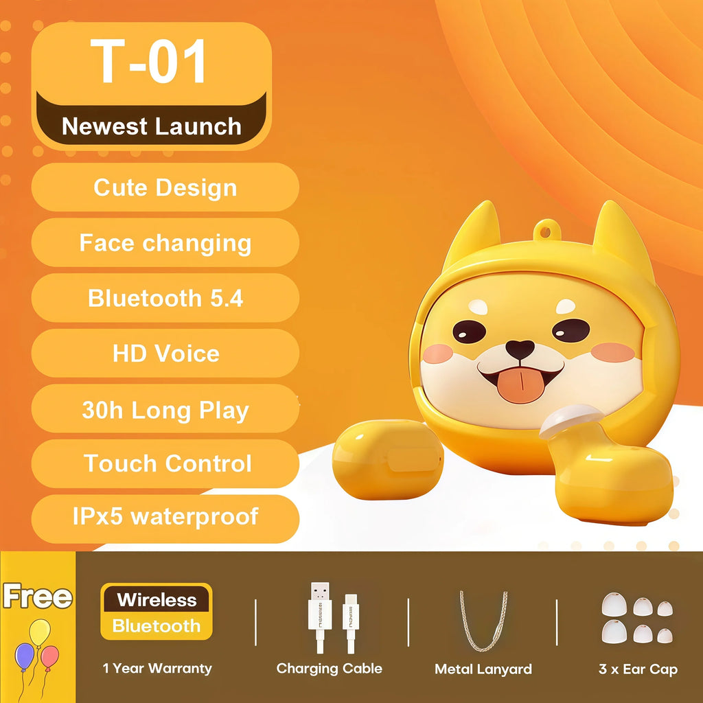 YEEMIX T01 New Gaming Earbuds Wireless Rotating Flip Design Headphone Hifi Stereo In-Ear Touch Control Headset for Xiaomi