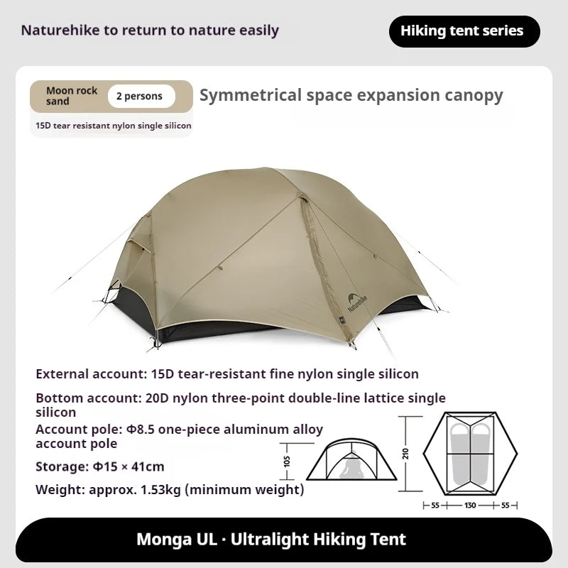 Naturehike Mongar UL Hiking Tent 1 2 Person 15D Nylon Ultralight Waterproof Double Layer Outdoor Backpacking Travel Camping Tent