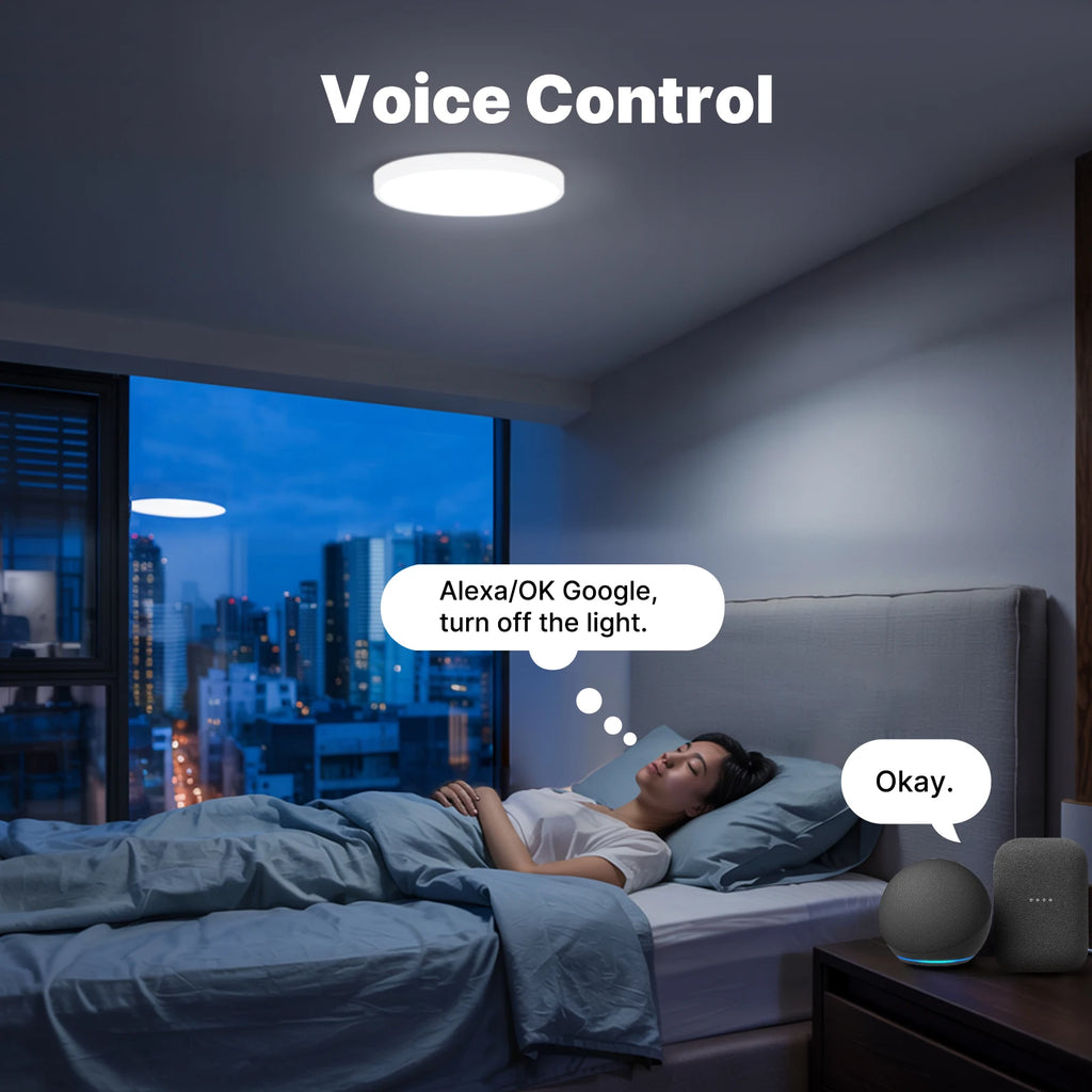 MOES Tuya Zigbee Smart Ceiling LED Light Ambient Lamp Color Temp Tunable RGB Dimming App Voice Control WorkWith Alexa GoogleHome