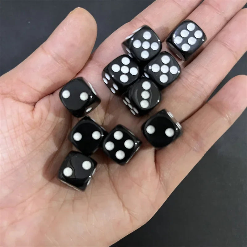 50pcs/Pack High Quality New 12mm Acrylic Transparent D6 Point Dice #12 Round Corner Boutique Dice