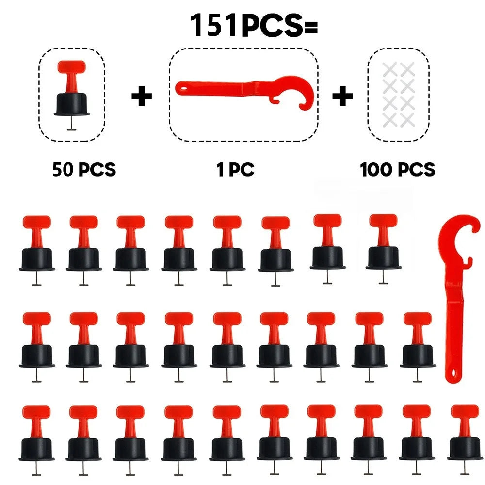126pcs/151pcs Replacement Floor Leveling Tile Spacers Clips Leveling System Reusable Tile Leveling Clips Floor Gap Clips