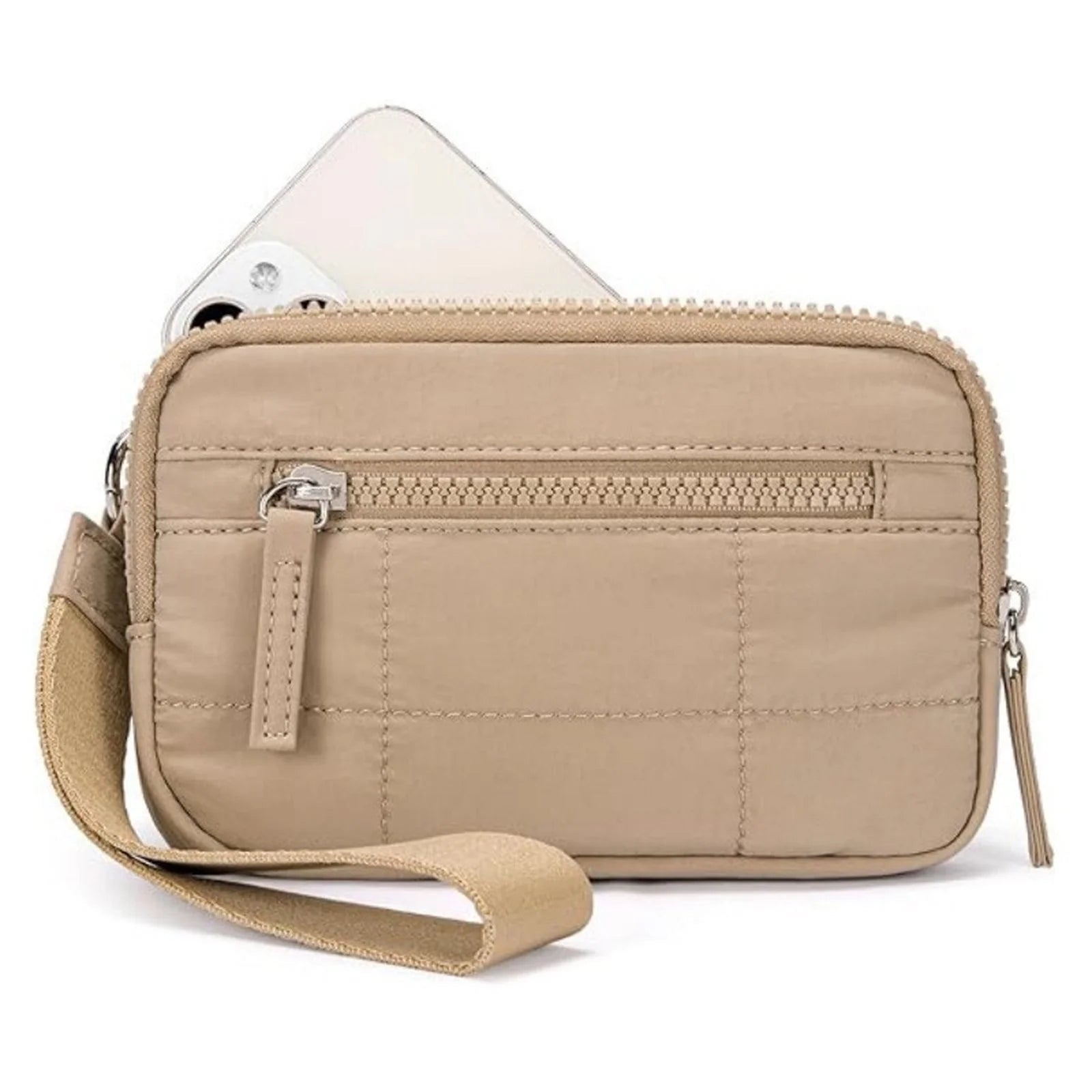 Fashion Quilted Crossbody Bag Travel Zipper Shoulder Bag Casual Multi Pocket Clutch Bag Stylish Lightweight Portable Women