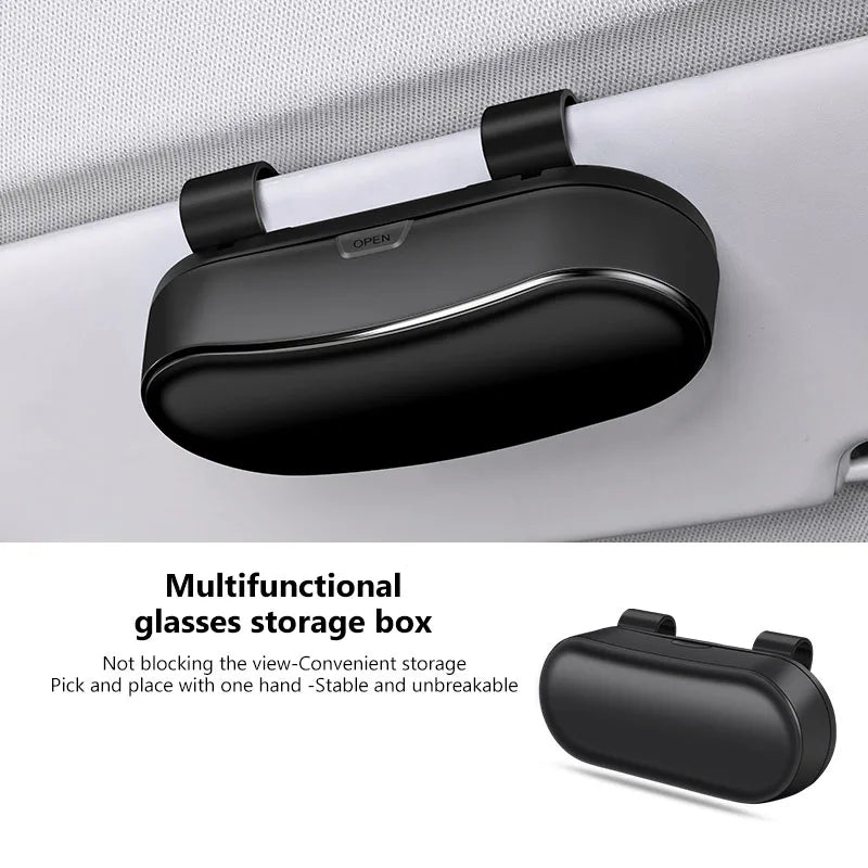 Car Sun Visor Glasses Case Anti-Scratch Sunglasses Storage Box Glasses Holder Organizer Universal for 99% Car Models