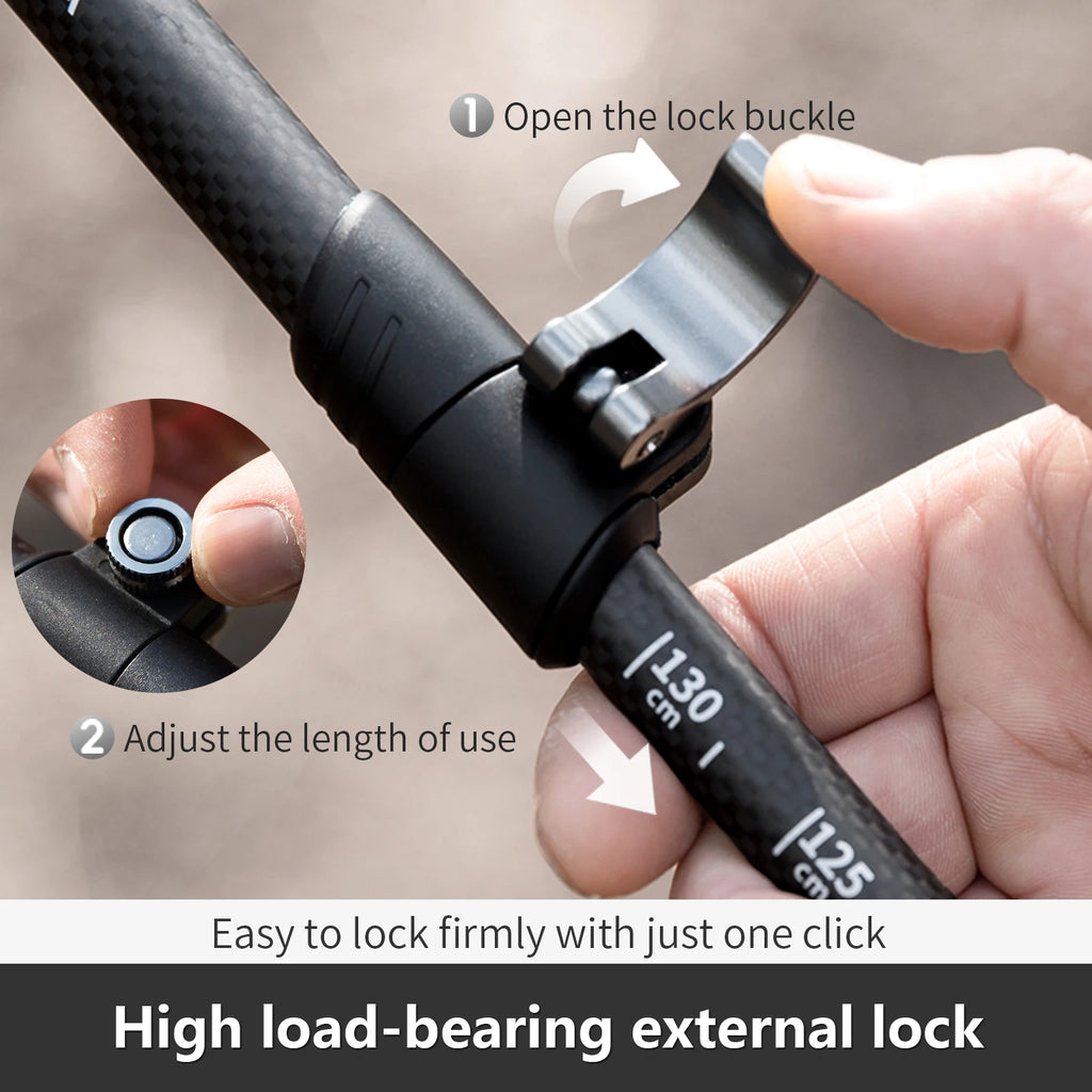 BISINNA 2pcs Trekking Poles Carbon Fiber Walking Sticks Ultra-light Telescopic Outdoor Hiking Climbing Cane