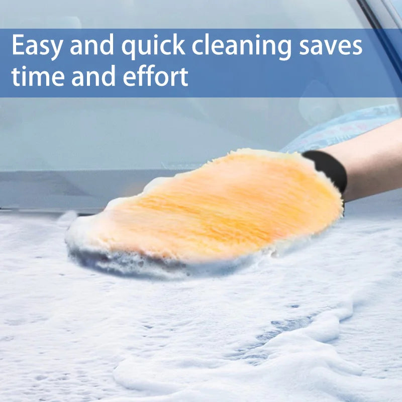Waterproof Car Wash Microfiber Gloves Soft Thickened Wool Plush Car Cleaning Mitt Double-faced Glove Car Wash Supplies