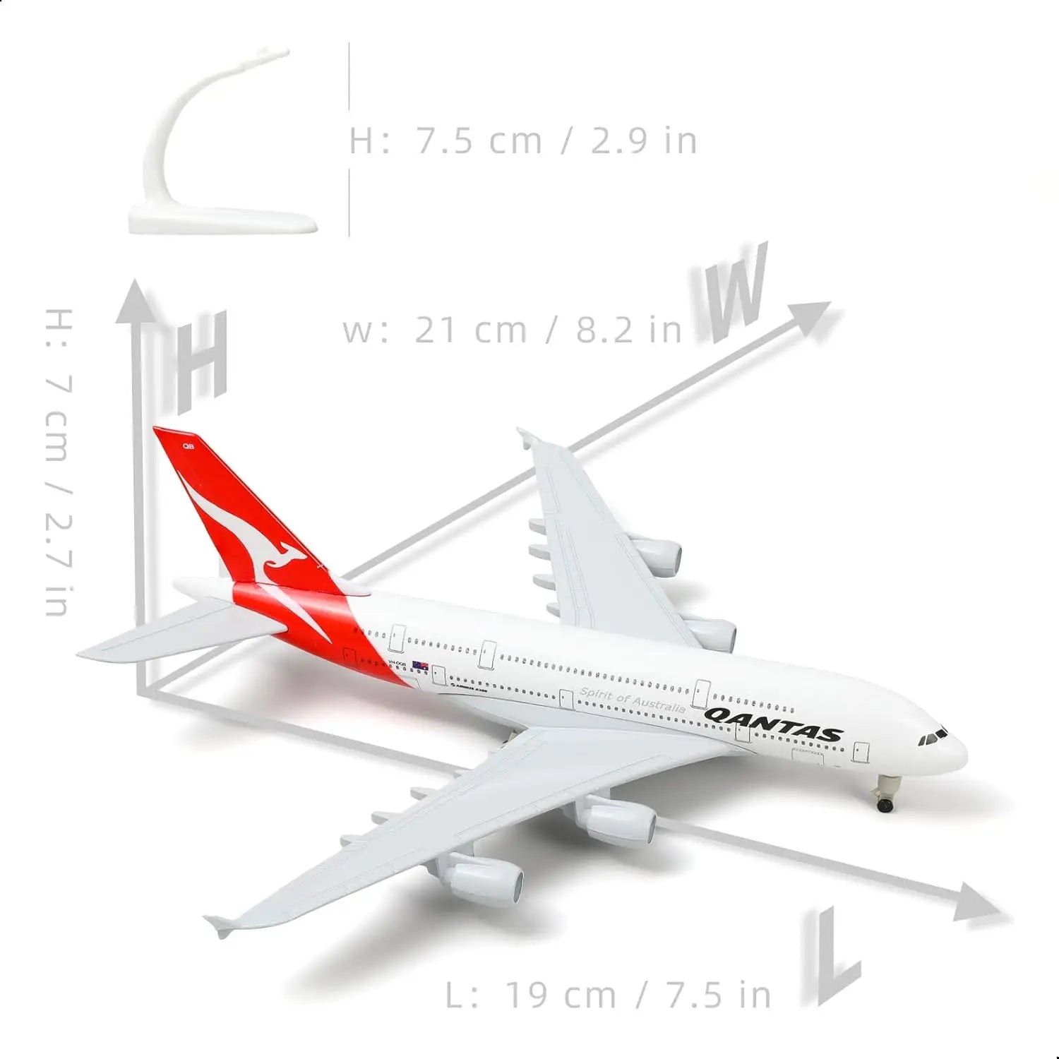 A380 Australia Plane Model 20cm 1/300 Die-cast Metal Airplane Model with Stand for Aviation Enthusiast Gift toys boys kids