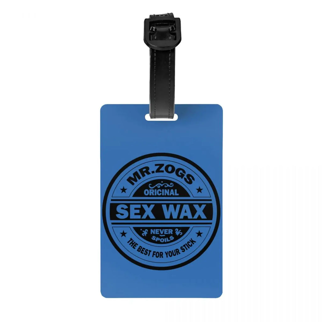 Custom Mr Zogs Sex Wax Luggage Tag With Name Card Surfing Surf Gift Privacy Cover ID Label for Travel Bag Suitcase
