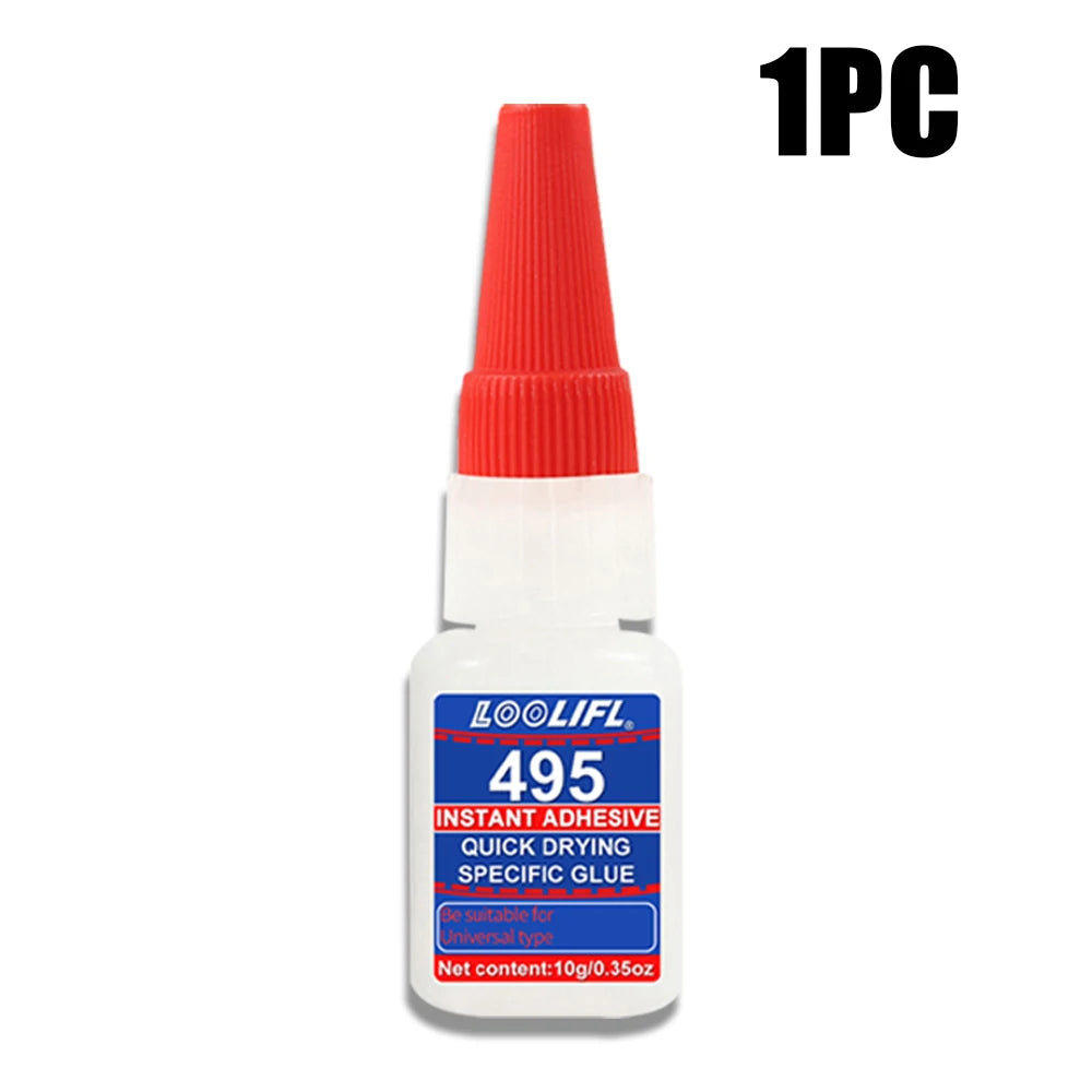 495 10g Super Instant Glue Quick Dry Strong Adhesive Precision Tip Universal Repair Glue Plastic Metal Ceramic Rubber Fix Glue