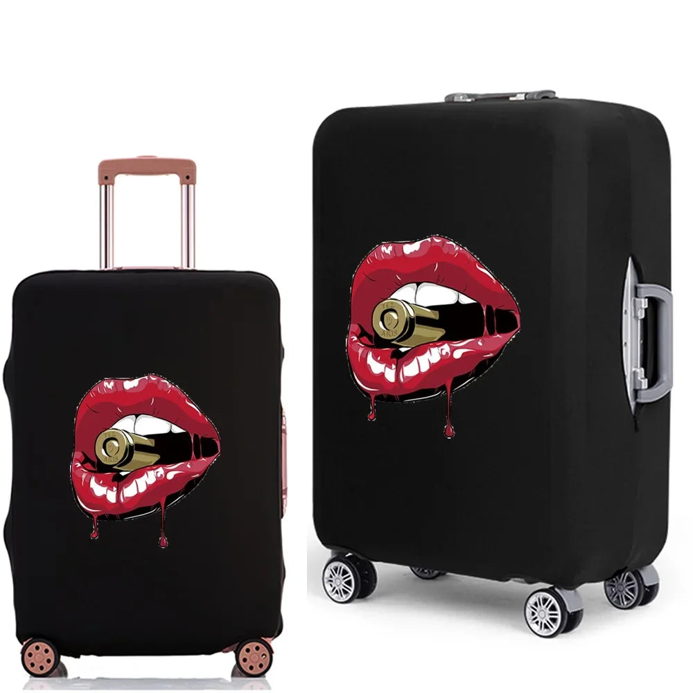 Luggage Protective Cover Thicken Elastic Luggage Dust Case Bag for 18-28 Inch Travel Suitcases Mouth Pattern Travel Accessories
