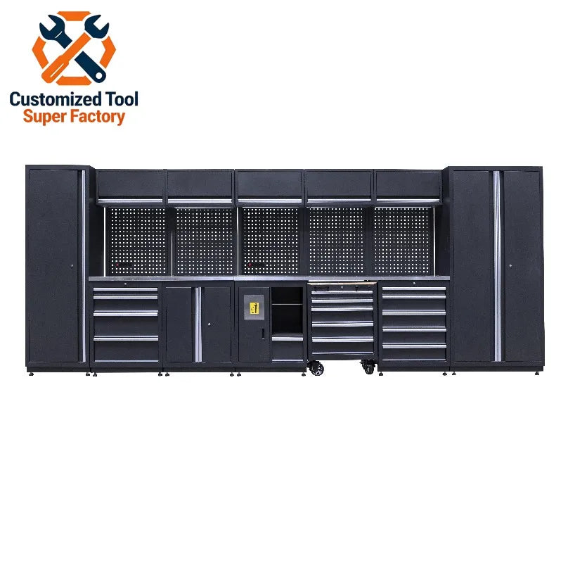 OEM Garage Tool Cabinet Workbench with Storage Drawers Heavy Metal Workshop Cabinet for Tools Organization