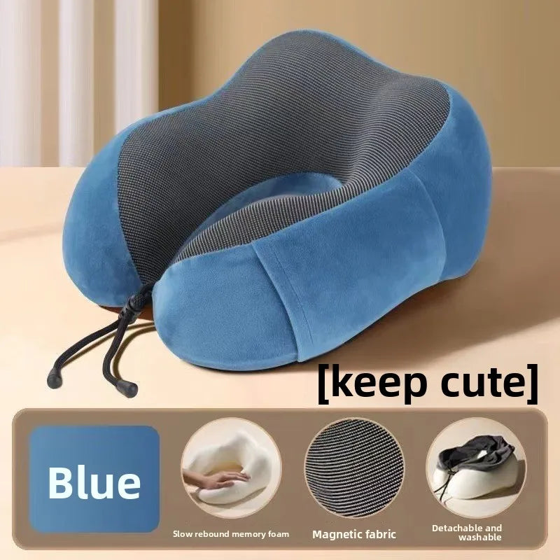 U Shaped Memory Foam Neck Pillows Soft Travel Pillow Massage Neck Pillow Sleeping Airplane Pillow Cervical Healthcare Bedding