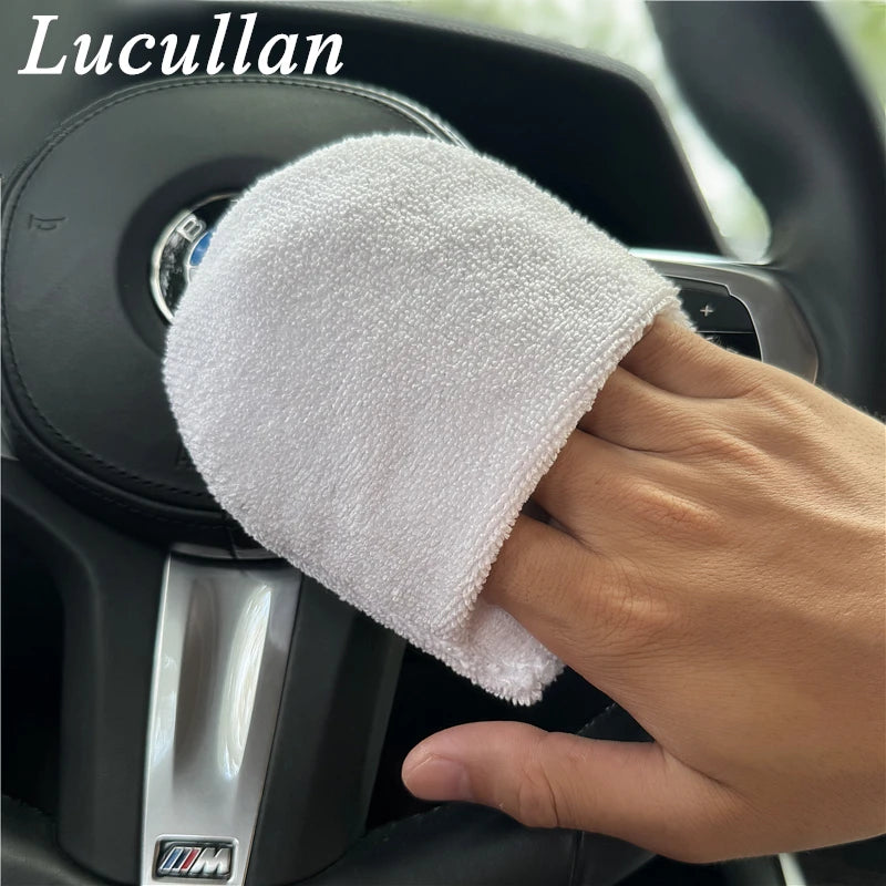 Lucullan White Ceramic Coatings Sponge With Finger Pocket Style Microfiber Applicator Pad