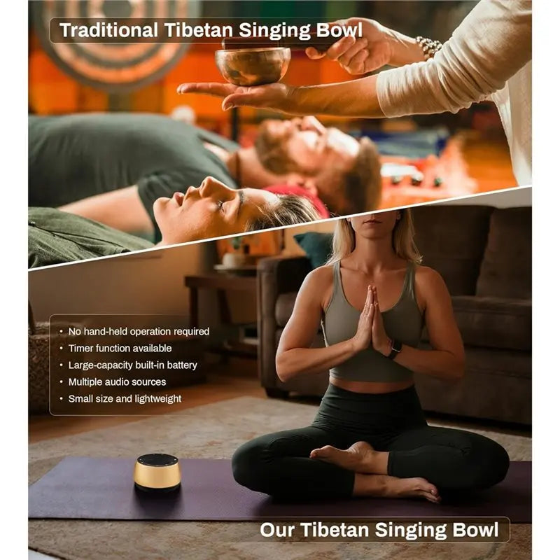 CGDS-Singing Bowls Machine - 9 Sound Bowls For Yoga, Meditation,Chakra Healing And Stress Relief, Timer And Memory Features