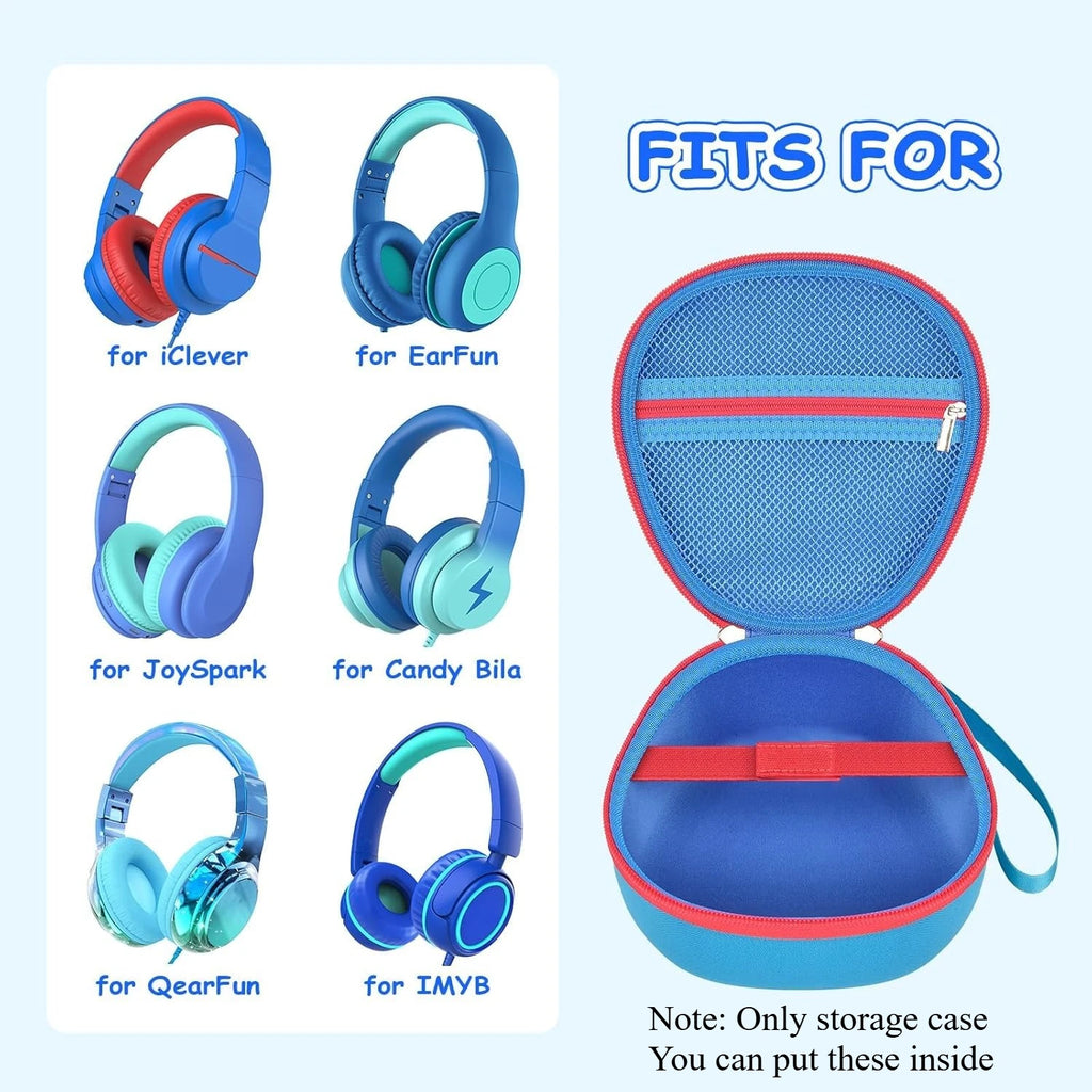 Kids Headphones Case for iClever/for EarFun/for JoySpark/for QearFun/for Candy Bila/for IMYB Foldable Wired Headphones, Earphone