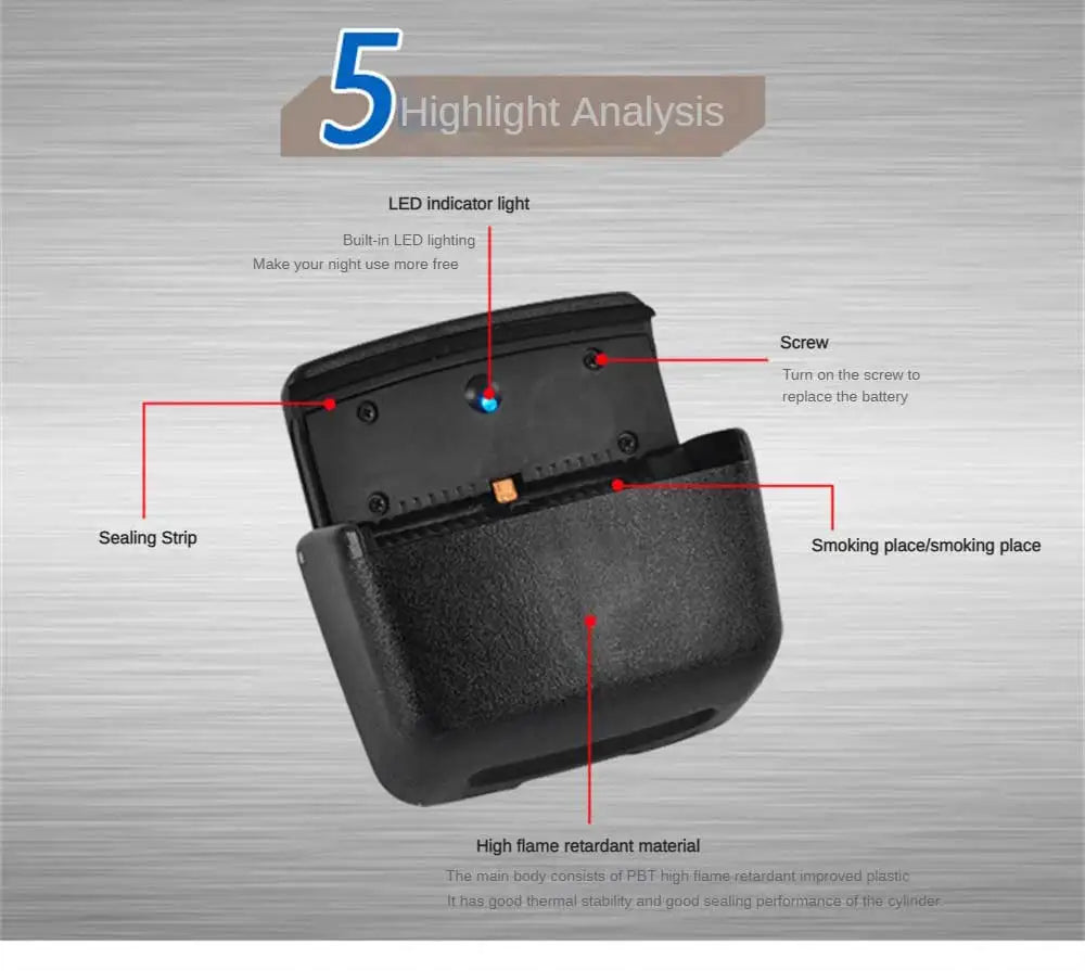 Mini Car Trash Bin With Led Lights Auto Cigarette Smokeless Portable Ash Tray With Cover Creative Multi-function Car Storage