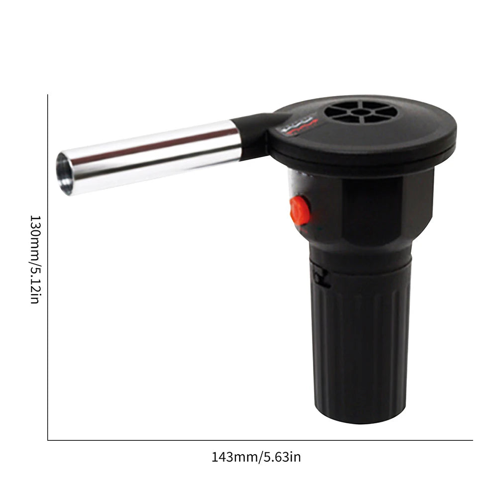 BBQ Fan Air Blower Handheld Outdoor Fan Air Blower Grill Accessories Aluminum Alloy Kitchen Tool for Picnic Camping Cooking