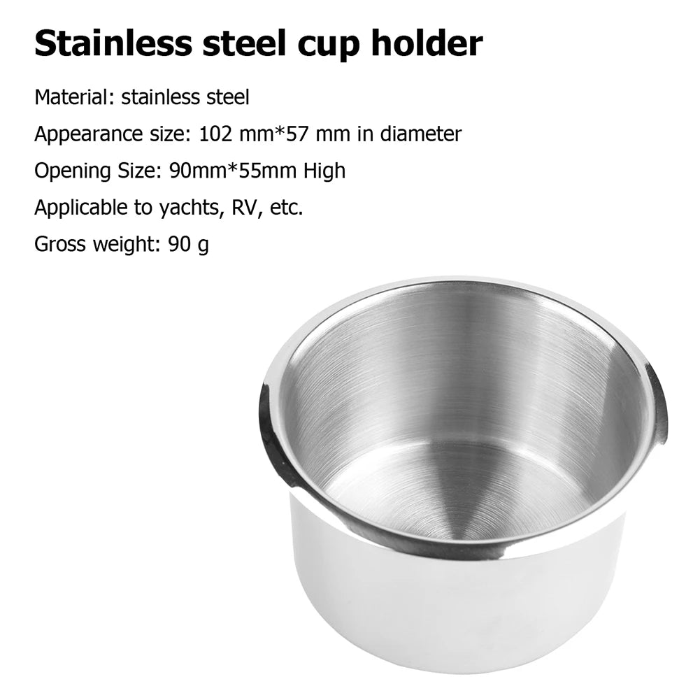 1pc Stainless Steel Cup Drinking Holder for Barge Marine Boat Car Truck Camper