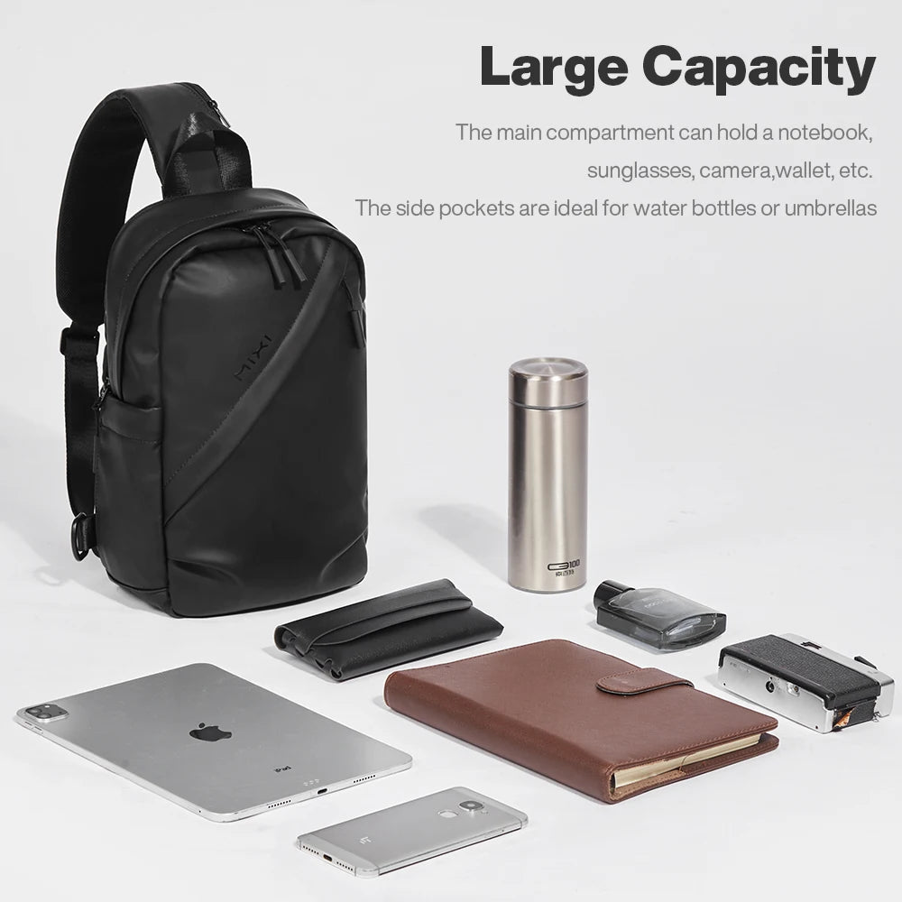 Mixi 11Inch Chest Bag Men One Shoulder Backpack Waterproof MultiFunctional Cycling Sports Travel Versatile Fashion M2122