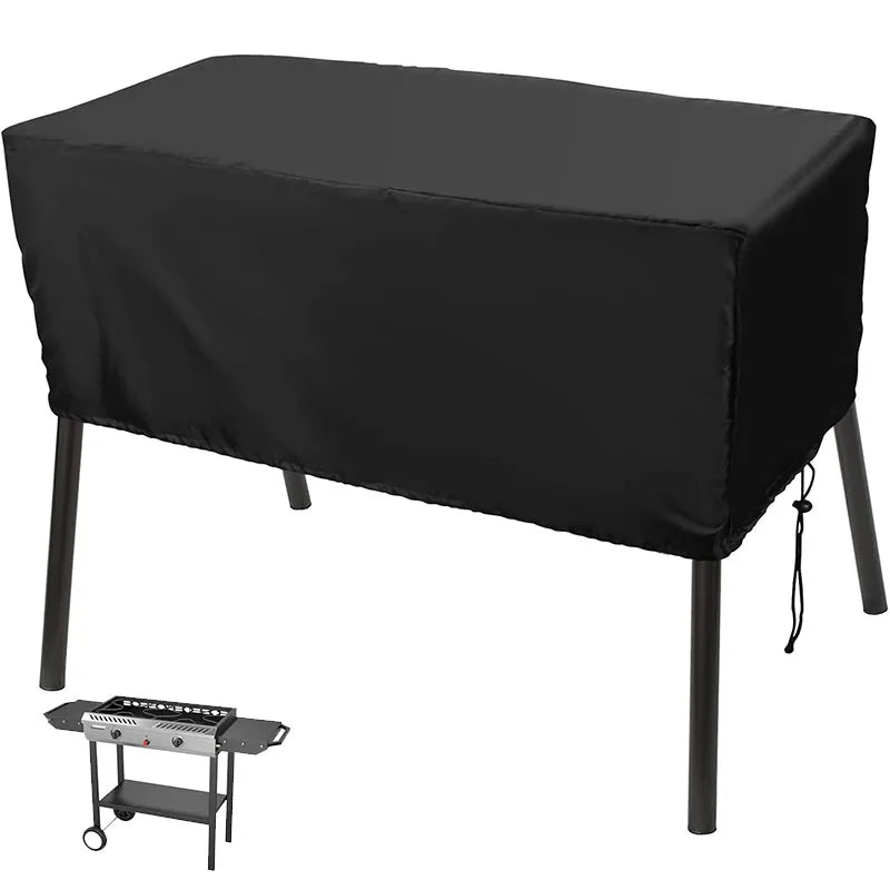 BBQ Grill Cover with Drawstring Closure Gas Grill Cover Polyester Dust and Weather Protection for Outdoor Camping Cooking TMZ