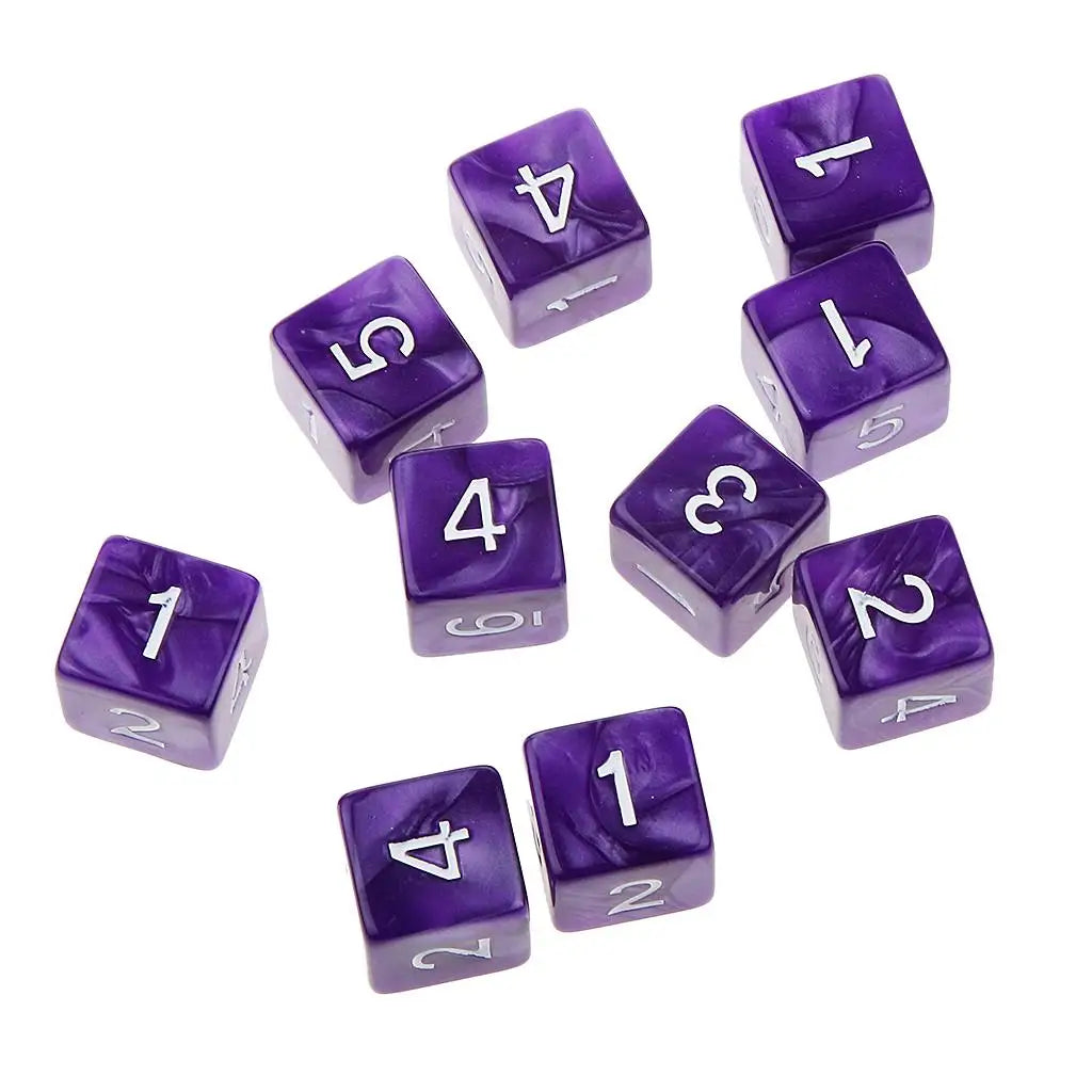 10pcs Acrylic Six Sided Dice D6 Dice Playing D&D RPG Games TRPG Lovers Gifts
