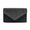Women'S Fashion Elegant Clutches Trend Satin Rhinestone Shoulder Bag With Thin Chain Party Banquet Dress Matching Evening Bags
